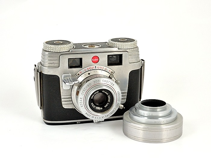 Vintage KODAK automatique 35 appareil photo avec SYNCHRO 80 Obturateur EKTANAR objectif 44 mm & Case 